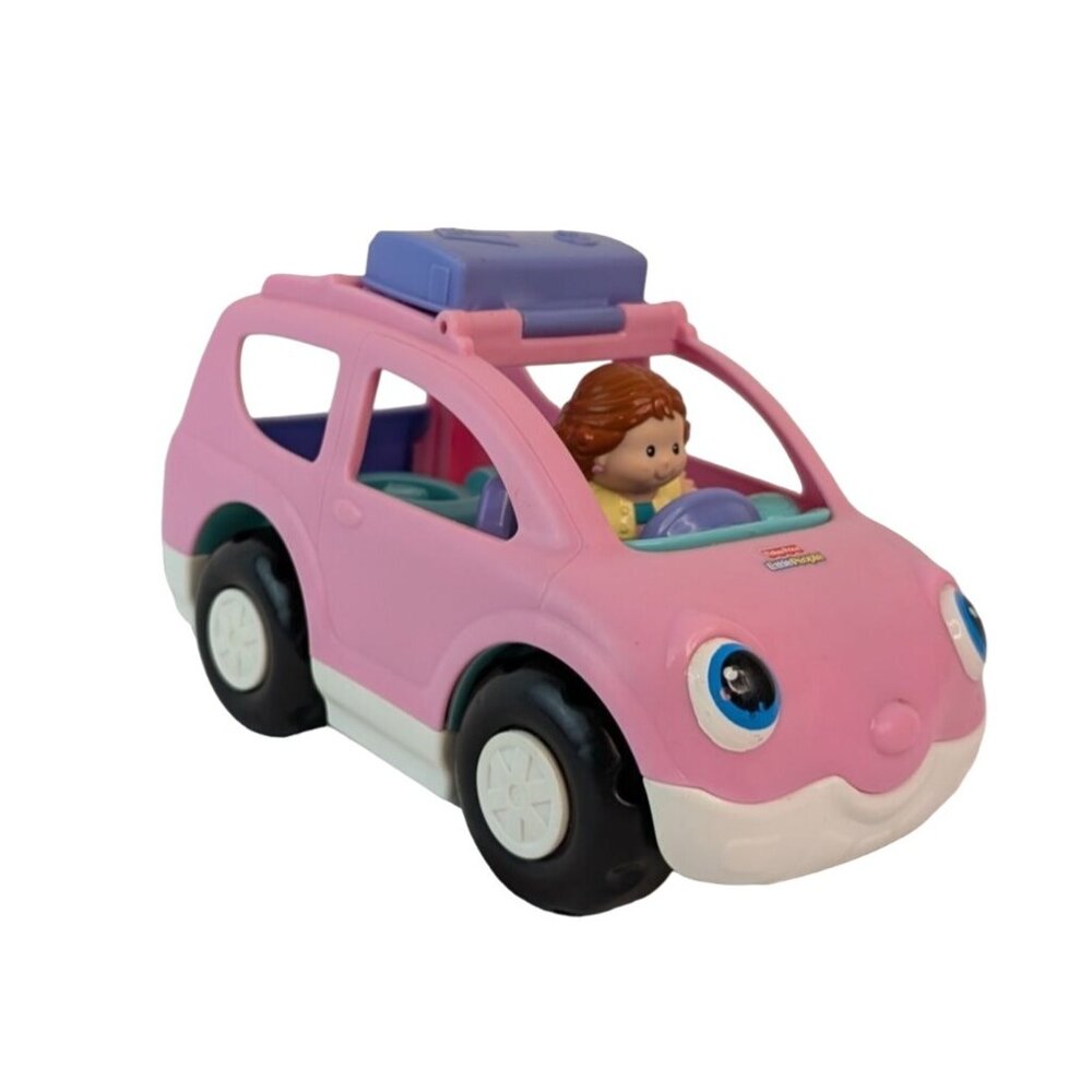 Fisher Price Little People Up & Close SUV Pink Musical‎ Car Vehicle w/Figures